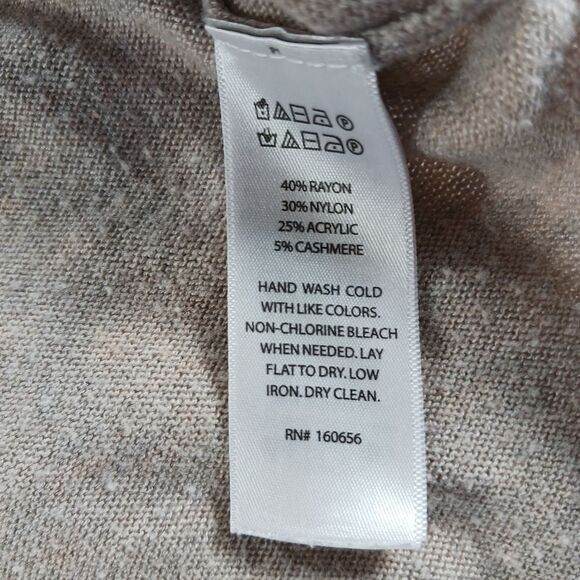 Hooded Cashmere Blend Sweater LOVE Logo by Rachel Zoe. Woman's Small. Earth Tone - Picture 4 of 9